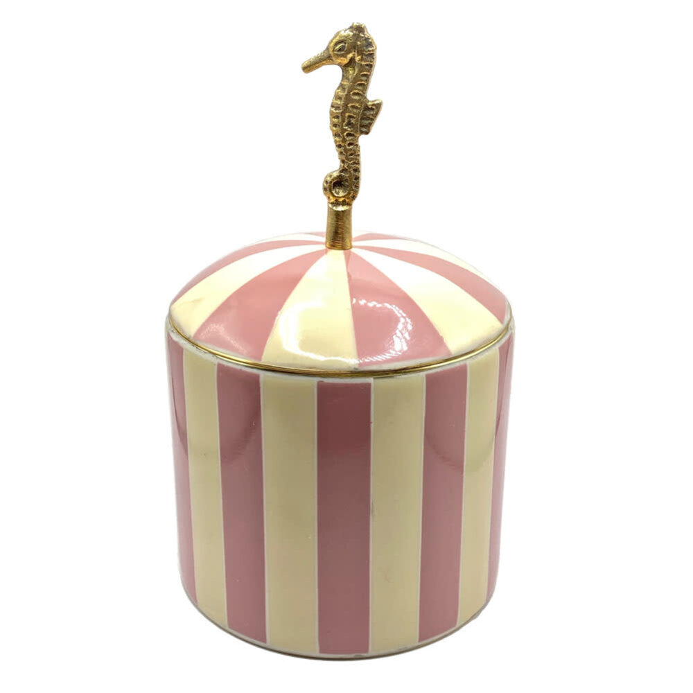 Melting Pot - Doosje Circus Zeepaardje Roze-Creme Messing 9x16cm Melting Pot - Doosje Circus Zeepaardje Roze-Creme Messing 9x16cm