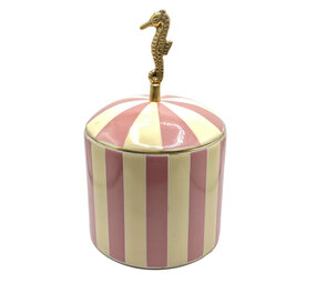 Melting Pot - Sieraaddoosje Circus Zeepaardje Roze-Creme Messing 9x16cm Melting Pot - Sieraaddoosje Circus Zeepaardje Roze-Creme Messing 9x16cm