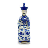 Melting Pot - Beeld Chinese Keizer Vader Zittend Blauw Wit 33cm Melting Pot - Beeld Chinese Keizer Vader Zittend Blauw Wit 33cm