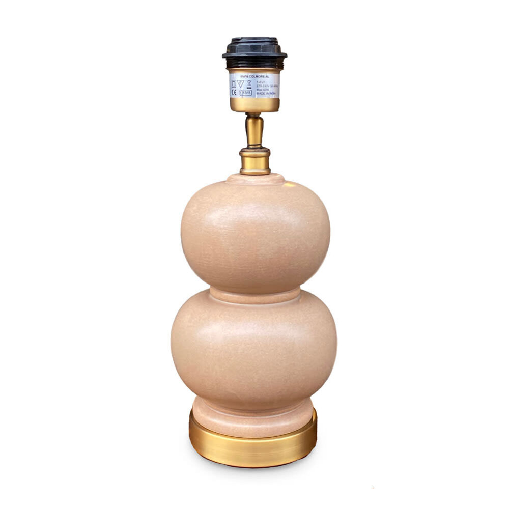 Colmore - Tafel Lamp Voet Bollen Taupe Keramiek 15x37cm Colmore - Tafel Lamp Voet Bollen Taupe Keramiek 15x37cm
