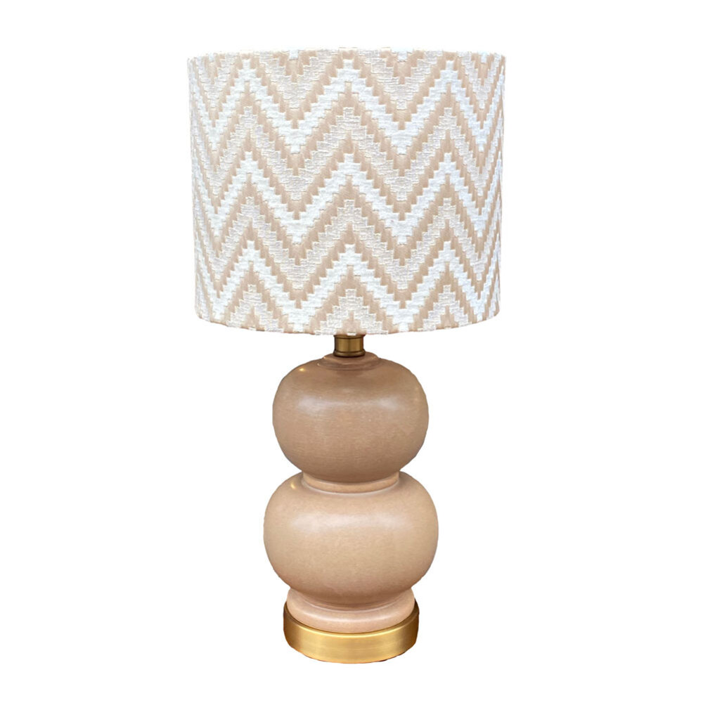 Colmore - Tafel Lamp Voet Bollen Taupe Keramiek 15x37cm Colmore - Tafel Lamp Voet Bollen Taupe Keramiek 15x37cm