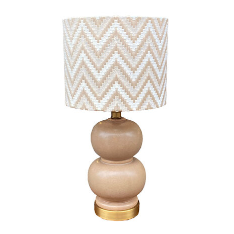 Colmore - Tafel Lamp Voet Bollen Taupe Keramiek 15x37cm Colmore - Tafel Lamp Voet Bollen Taupe Keramiek 15x37cm