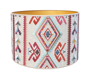 Melting Pot - Lampenkap Castille Multicolor Beige 40x30cm geborduurd Melting Pot - Lampenkap Castille Multicolor Beige 40x30cm geborduurd