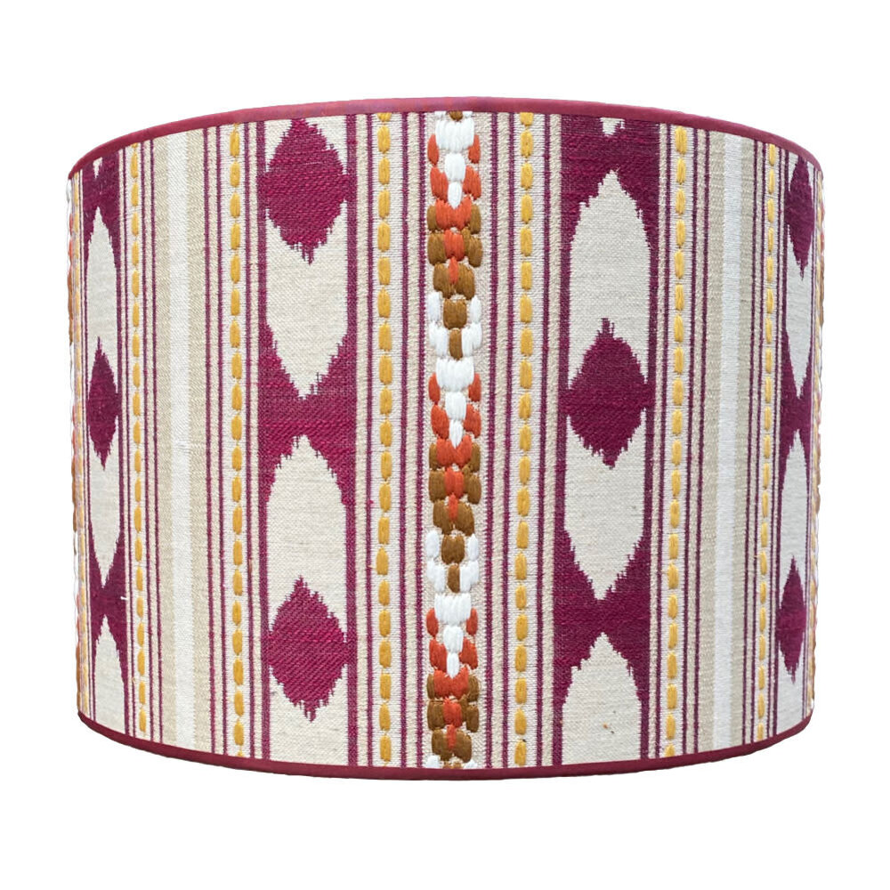 Melting Pot - Lampenkap Cochin Aubergine Beige 40x30cm geborduurd Melting Pot - Lampenkap Cochin Aubergine Beige 40x30cm geborduurd