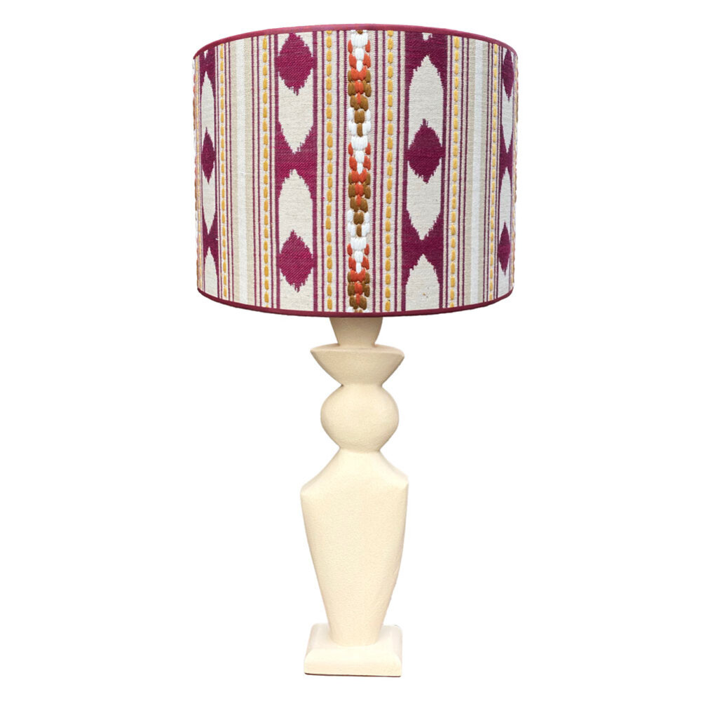 Melting Pot - Lampenkap Cochin Aubergine Beige 40x30cm geborduurd Melting Pot - Lampenkap Cochin Aubergine Beige 40x30cm geborduurd