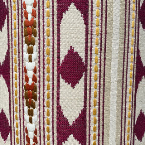 Melting Pot - Lampenkap Cochin Aubergine Beige 40x30cm geborduurd Melting Pot - Lampenkap Cochin Aubergine Beige 40x30cm geborduurd