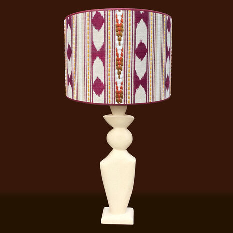 Melting Pot - Lampenkap Cochin Aubergine Beige 40x30cm geborduurd Melting Pot - Lampenkap Cochin Aubergine Beige 40x30cm geborduurd