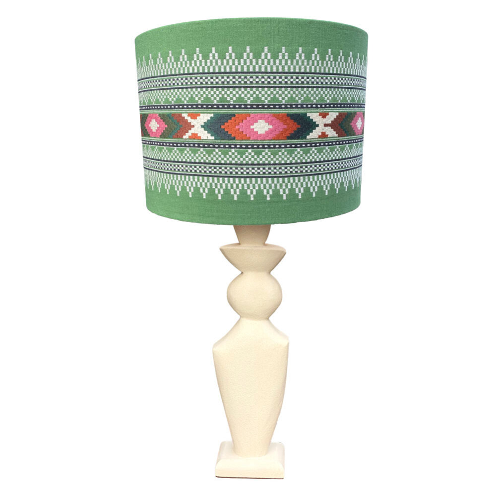 Melting Pot - Lampenkap Tikal Groen Multicolor 40x30cm geborduurd