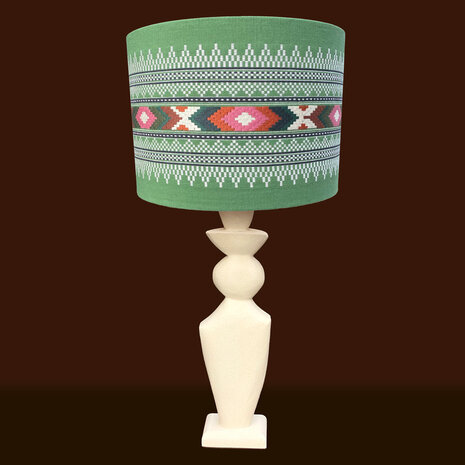 Melting Pot - Lampenkap Tikal Groen Multicolor 40x30cm geborduurd