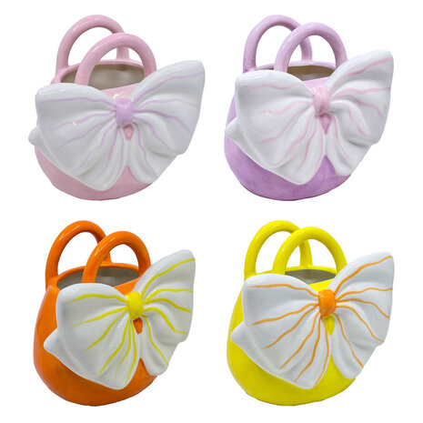 Melting Pot - Vaasje Yfke Handtas met Strik 18x17cm in 4 kleuren Melting Pot - Vaasje Yfke Handtas met Strik 18x17cm in 4 kleuren