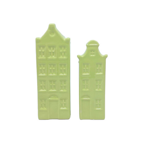 Melting Pot - Vaasjes Grachtenhuis Pastel Groen set/2 in 3 maten Melting Pot - Vaasjes Grachtenhuis Pastel Groen set/2 in 3 maten