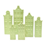 Melting Pot - Vaasjes Grachtenhuis Pastel Groen set/2 in 3 maten
