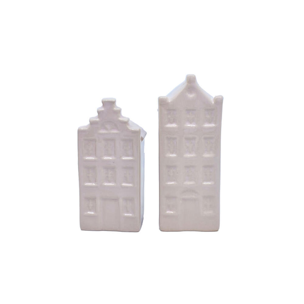 Melting Pot - Vaasjes Grachtenhuis Pastel Roze set/2 in 3 maten Melting Pot - Vaasjes Grachtenhuis Pastel Roze set/2 in 3 maten