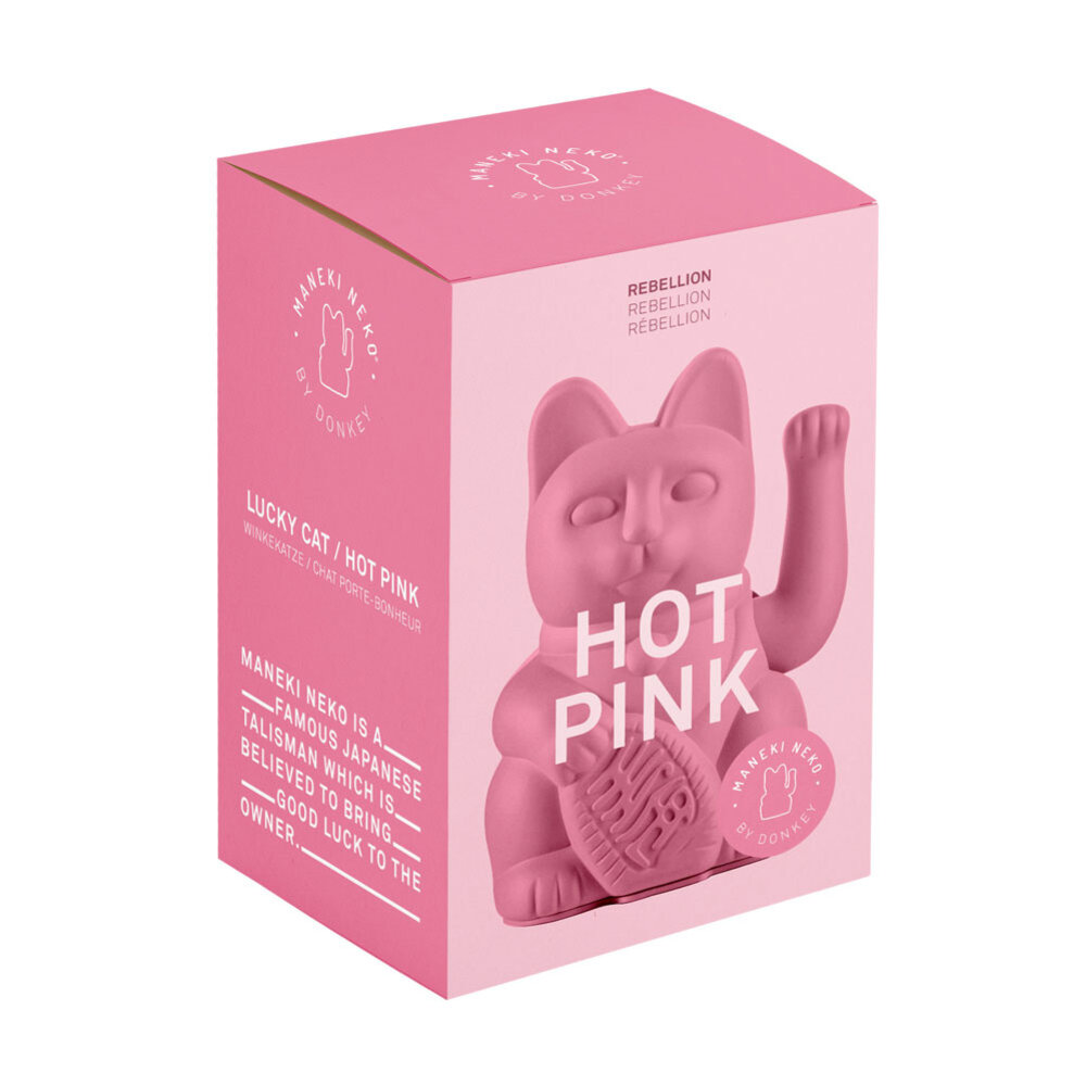 Donkey - Lucky Cat Hot Pink 10x15cm zwaaiend