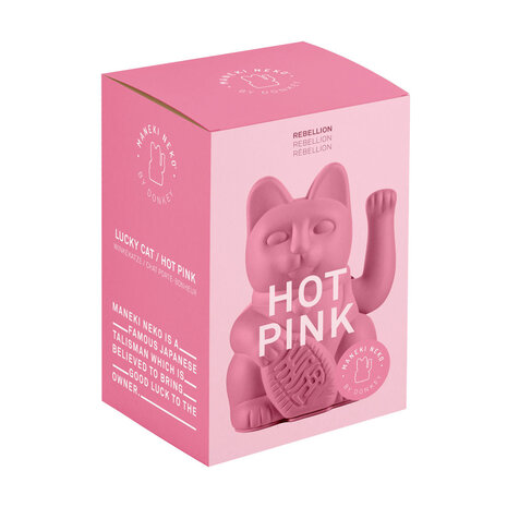 Donkey - Lucky Cat Hot Pink 10x15cm zwaaiend