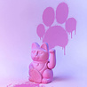 Donkey - Lucky Cat Hot Pink 10x15cm zwaaiend