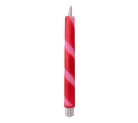 Melting Pot - LED-Kaars Candy Swirl Roze Rood 2x25cm + timer Melting Pot - LED-Kaars Candy Swirl Roze Rood 2x25cm + timer