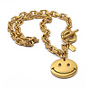 Melting Pot - Schakelketting Big Smiley Goud van Verguld RVS 50cm Melting Pot - Schakelketting Big Smiley Goud van Verguld RVS 50cm
