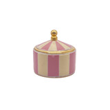 Melting Pot - Doosje Circus Roze-Creme Gestreept Messing 5x5cm Melting Pot - Doosje Circus Roze-Creme Gestreept Messing 5x5cm