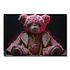 Glasschilderij Teddybeer Fashion Roze 80x60cm