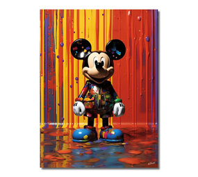 Melting Pot - Glasschilderij Mickey in Paint Multicolor 60x80cm Melting Pot - Glasschilderij Mickey in Paint Multicolor 60x80cm