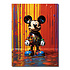 Glasschilderij Mickey in Paint Multicolor 60x80cm