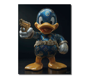 Melting Pot - Glasschilderij Duck Golden Gun Louis Vuitton 60x80cm