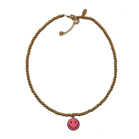 Melting Pot - Ketting Smiley Goud Roestvrij Staal 40cm in 4 kleuren Melting Pot - Ketting Smiley Goud Roestvrij Staal 40cm in 4 kleuren