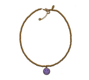 Melting Pot - Ketting Smiley Goud Roestvrij Staal 40cm in 4 kleuren