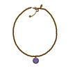 Melting Pot - Gouden Kralenketting met Gekleurde Smiley van Verguld RVS 40cm – Lila of Turquoise Melting Pot - Gouden Kralenketting met Gekleurde Smiley van Verguld RVS 40cm – Lila of Turquoise