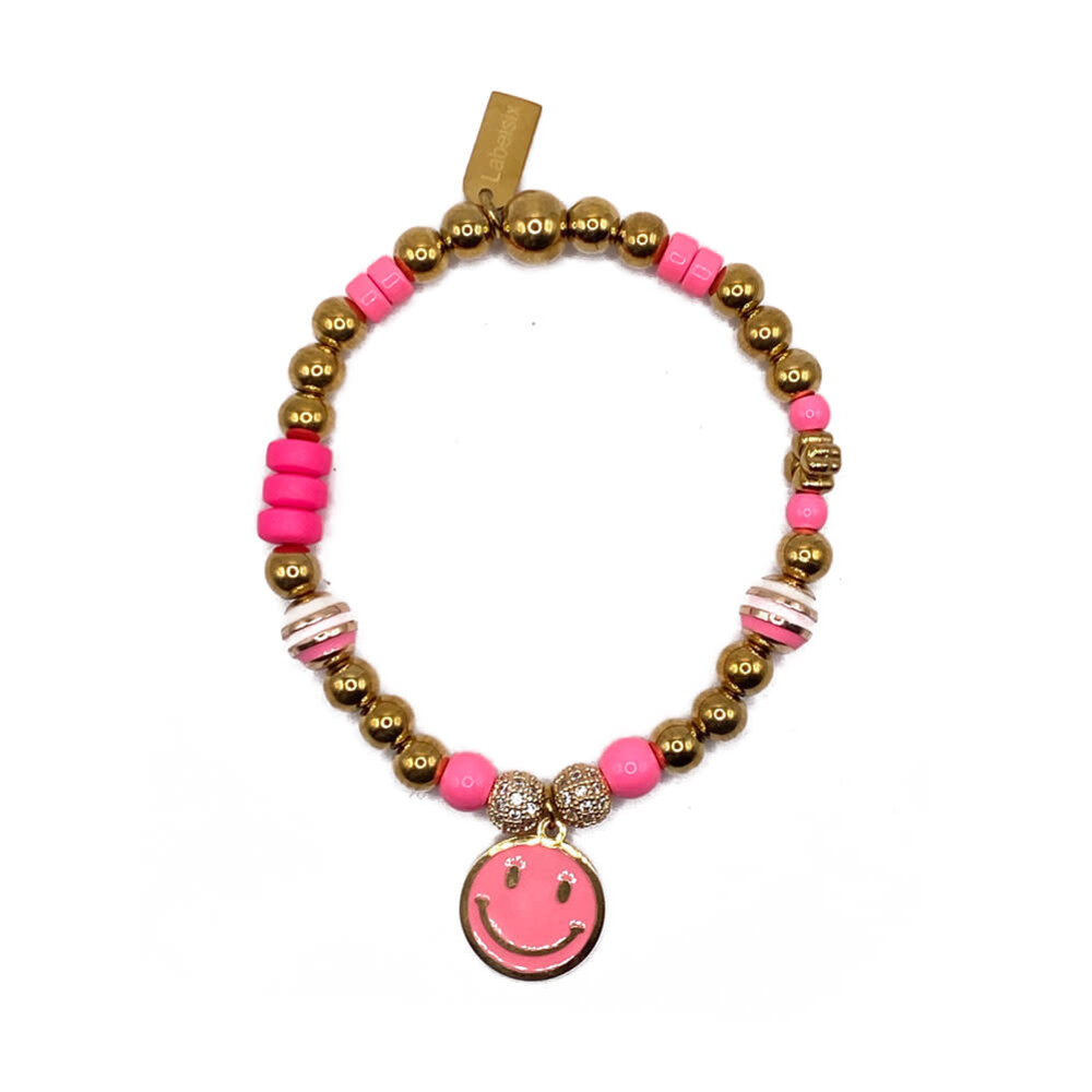 Melting Pot - Armband Smiley Roze Goud Roestvrij Staal 7cm Melting Pot - Armband Smiley Roze Goud Roestvrij Staal 7cm