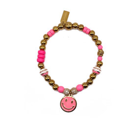 Melting Pot - Armband Smiley Roze Goud Roestvrij Staal 7cm Melting Pot - Armband Smiley Roze Goud Roestvrij Staal 7cm