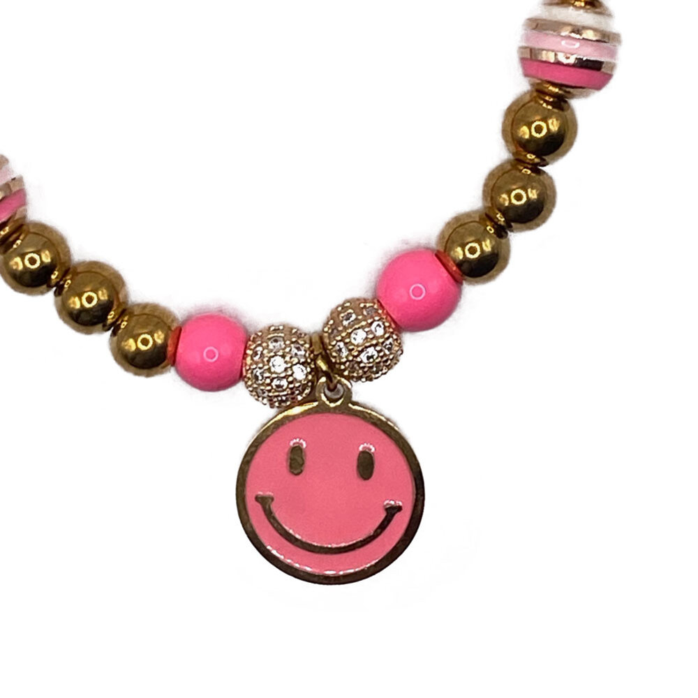 Melting Pot - Armband Smiley Roze Goud Roestvrij Staal 7cm Melting Pot - Armband Smiley Roze Goud Roestvrij Staal 7cm
