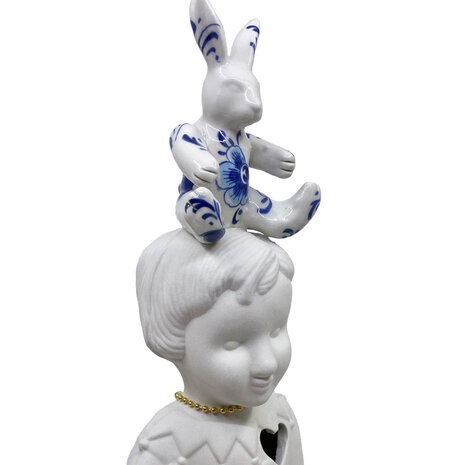 Lammers en Lammers - Pupke Wit Big Rabbit Delfts Blauw Konijn 32cm