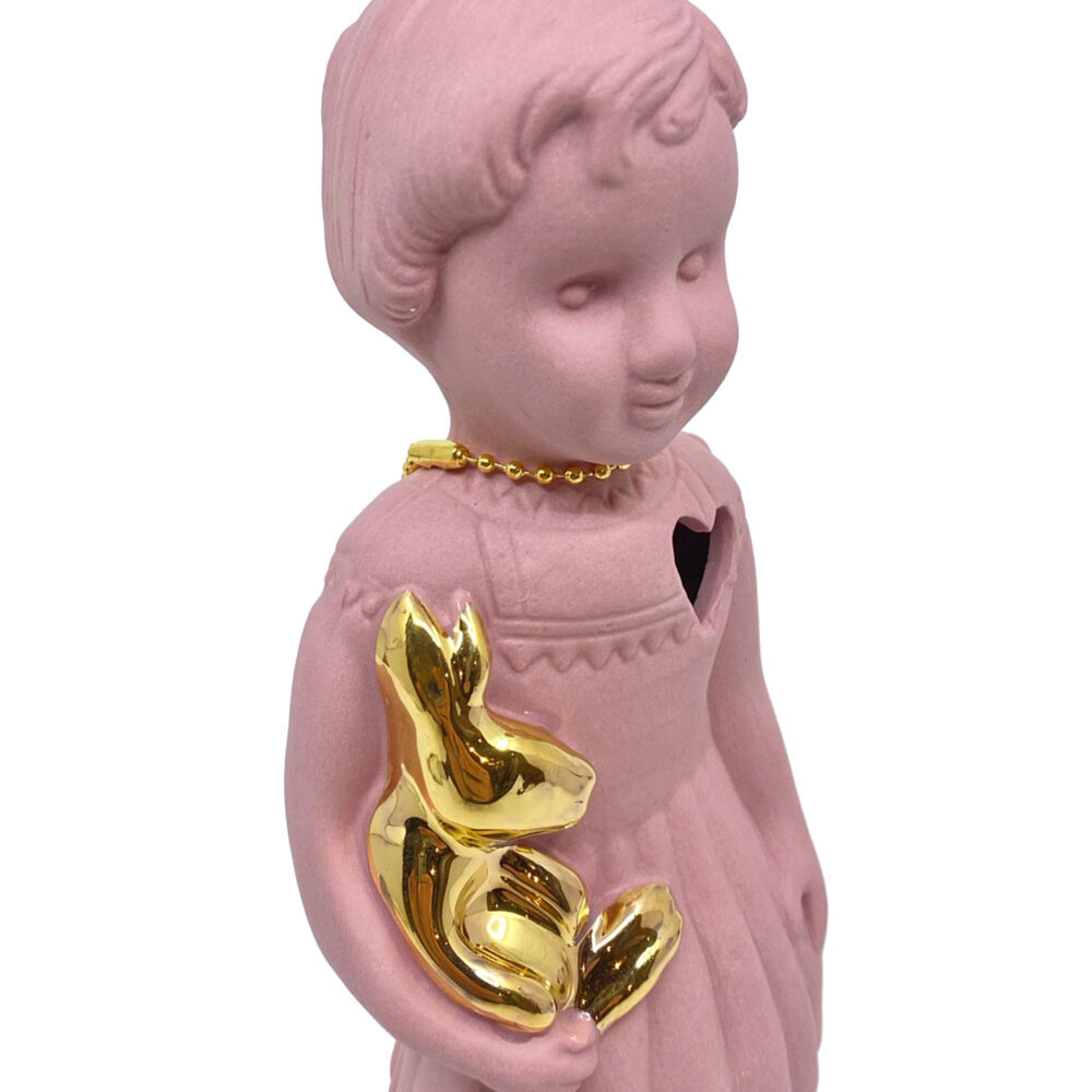 Lammers en Lammers - Pupke Roze met Duif Delfts Blauw Porselein 23cm Lammers en Lammers - Pupke Roze met Duif Delfts Blauw Porselein 23cm