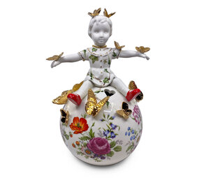 Lammers en Lammers - On top of the World Bloemen met Gouden Vlinders 32cm