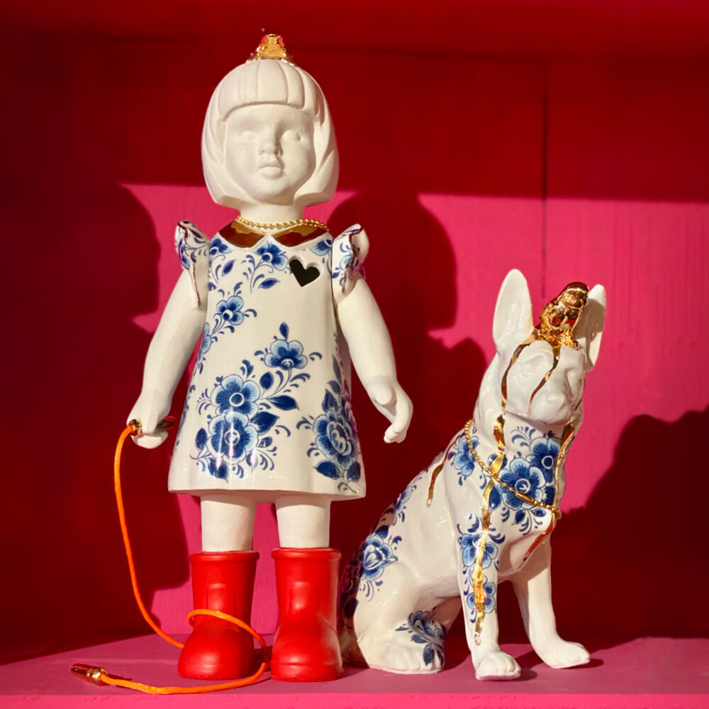 Lammers en Lammers - Femke Delfts Blauw Springtouw Rode Laarzen 30cm