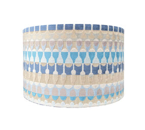 Colmore - Lampenkap Circus Blauw op Taupe Velours 35x22cm Colmore - Lampenkap Circus Blauw op Taupe Velours 35x22cm