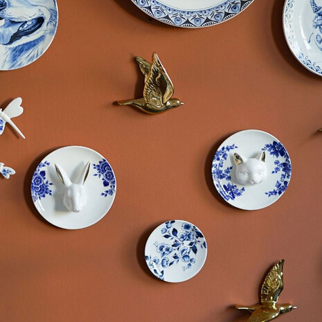 Melting Pot - Wandbord 3-D Konijn Delfts Blauw Keramiek 20cm Melting Pot - Wandbord 3-D Konijn Delfts Blauw Keramiek 20cm