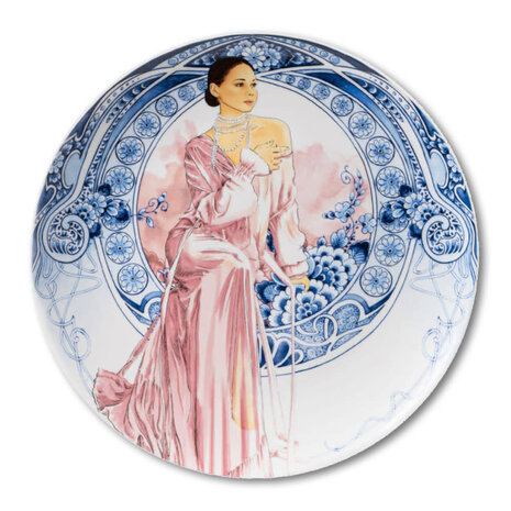 Melting Pot - Wandbord Anna Roze Delfts Blauw Keramiek 26cm Melting Pot - Wandbord Anna Roze Delfts Blauw Keramiek 26cm