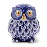 Pols Potten - Beeld Spaarpot Uil Blauw Goud Porselein 18x20cm Pols Potten - Beeld Spaarpot Uil Blauw Goud Porselein 18x20cm