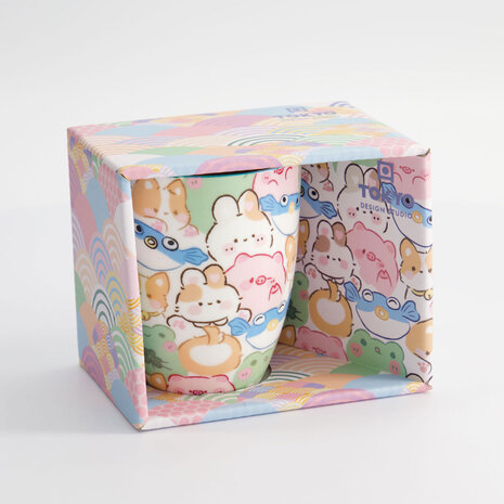 Melting Pot - Drink Mok Kawaii Dieren Pastel 340ml in cadeau doos Melting Pot - Drink Mok Kawaii Dieren Pastel 340ml in cadeau doos