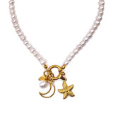 Melting Pot - Parelketting Zeester Goud Roestvrij Staal 45cm Melting Pot - Parelketting Zeester Goud Roestvrij Staal 45cm