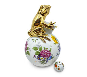 Lammers en Lammers - Kikker Vaas Bloemen Porselein 23cm