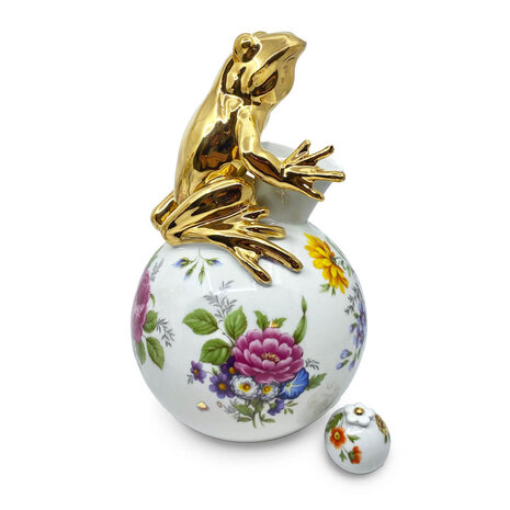 Lammers en Lammers - Kikker Vaas Bloemen Porselein 23cm