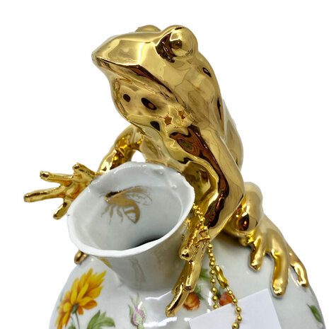 Lammers en Lammers - Kikker Vaas Bloemen Porselein 23cm