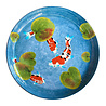 Colmore - Schaal Koi Karpers Blauw Multicolor Metaal 41x4cm Colmore - Schaal Koi Karpers Blauw Multicolor Metaal 41x4cm