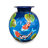 Colmore - Vaas Koi Karpers Blauw Multicolor Metaal 24x26cm Colmore - Vaas Koi Karpers Blauw Multicolor Metaal 24x26cm