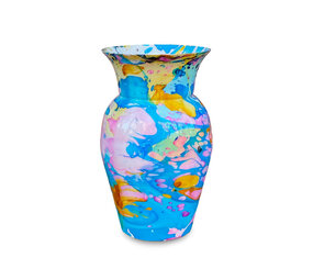 Colmore - Vaas Deco Blauw Multicolor Metaal 15x23cm Colmore - Vaas Deco Blauw Multicolor Metaal 15x23cm