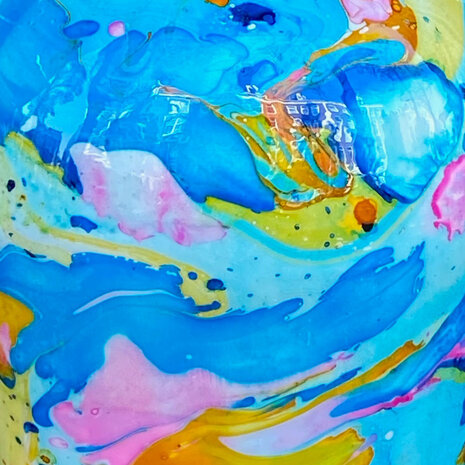 Colmore - Vaas Deco Blauw Multicolor Metaal 20x35cm Colmore - Vaas Deco Blauw Multicolor Metaal 20x35cm